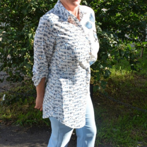 Costum tineresc, bluza asimetrica, nuanta albastru deschis - Img 6