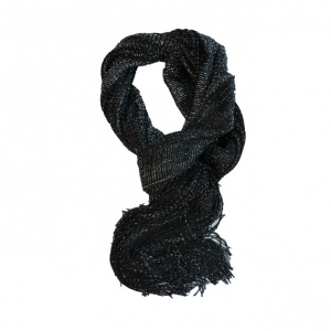 Esarfa casual de culoare negru-argintiu - Img 4