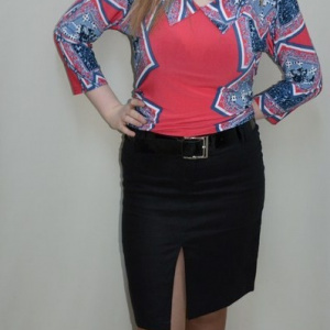 Fusta casual, de lungime medie, disponibila in culoare neagra - Img 2