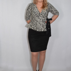 Fusta dama cu ,model simplu din catifea,negru - Img 4