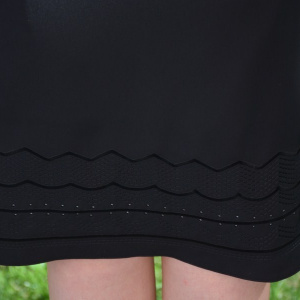 Fusta eleganta , neagra cu design de broderie, cusaturi - Img 5