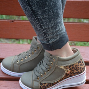 Ghete tineresti, cu imprimeu animal print si platforma - Img 5