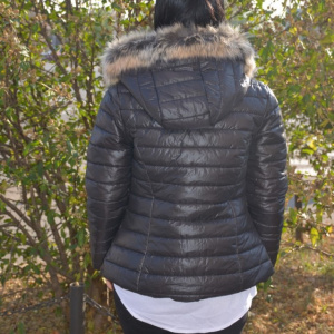 Jacheta casual, neagra, calduroasa, cu gluga detasabila - Img 8