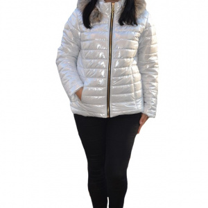 Jacheta casual Pamy,model sidefat ,nuanta de argintiu - Img 1