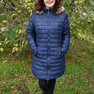 Jacheta deosebita, de culoare bleumarin, design dantelat fin - Img 3