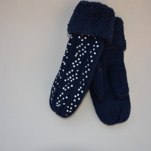 Manusa de dama in nuanta de bleumarin, material tricotat - Img 3