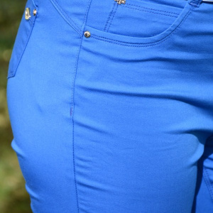Pantalon casual, de culoare albastra, model lung pentru vara - Img 7