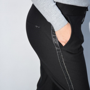 Pantalon casual Jeniffer cu model pe picior ,negru - Img 6