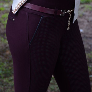 Pantalon casual, nuanta de visiniu, buzunare apretate - Img 5