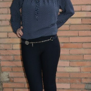Pantalon comod cu croi tineresc, nuanta bleumarin, model lung - Img 2