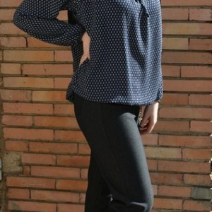 Pantalon comod de zi cu buzunare in spate, gri inchis, masura mare - Img 3