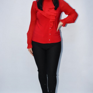 Pantalon elegant Yava cu insertii de strasuri,negru - Img 2