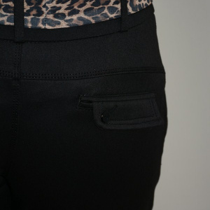 Pantalon fin la atingere, nuanta de negru, buzunare - Img 5
