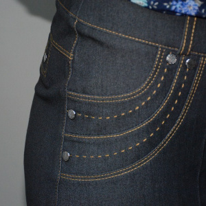 Pantalon lung casual, de culoare gri, din material usor elastic - Img 4