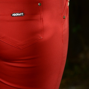Pantalon lung, corai, din material de calitate cu croi tip creion - Img 6