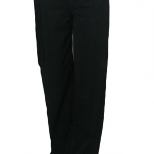 Pantalon negru, evazat, model simplu cu curea satinata in talie - Img 1