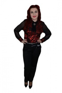 Pantalon negru simplu, accesorizat cu curea cu model - Img 8