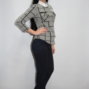 Pantalon office cu accesoriu ,nuanta bleumarin - Img 3