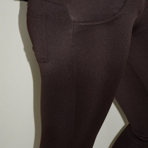 Pantalon office mulat, culoare maro, croiala tip creion - Img 4