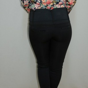 Pantalon rafinat, nuanta de negru, paiete trendy aplicate lateral - Img 5
