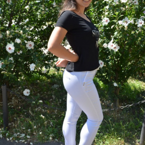 Pantaloni Ximena lungi,nuanta de alb - Img 4