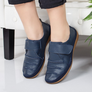 Pantof confortabil de culoare bleumarin, cu talpa usoara, flexibila - Img 8