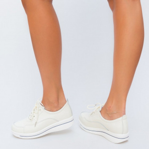 Pantof confortabil din piele naturala,culoare crem - Img 3