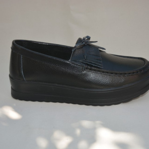 Pantof de dama cu aspect clasic tip mocasin, de culoare neagra - Img 3