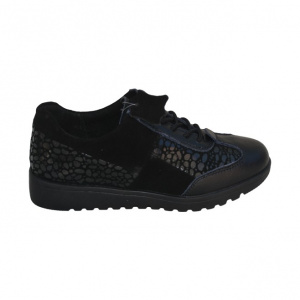 Pantof de dama tip sport, culoare neagra cu design de buline - Img 4
