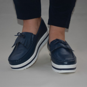 Pantof de primavara, toamna, tip mocasin, culoare bleumarin - Img 6