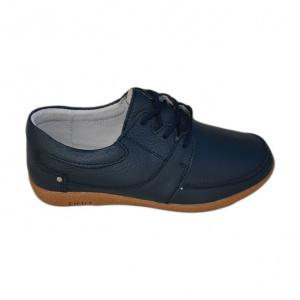 Pantof din piele naturala mata, culoare bleumarin, model clasic - Img 4