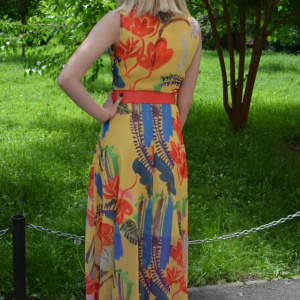 Rochie Amelia de vara ,cu imprimeu floral multicolor - Img 4