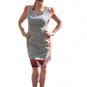Rochie casual cu imprimeu floral deosebit si maneci scurte - Img 1
