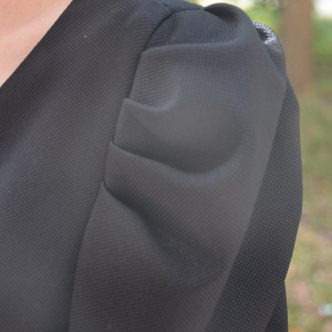 Rochie casual, de culoare negru, umeri cu fronseuri - Img 5