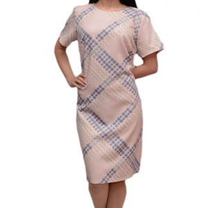 Rochie comoda cu maneca scurta si design de buline colorate