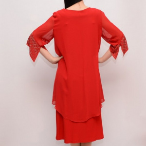 Rochie cu aspect de costum, cu decolteu mic si maneca trei-sfert - Img 2