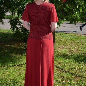 Rochie de culoare marsala, model elegant de ocazii, masuri mari - Img 5