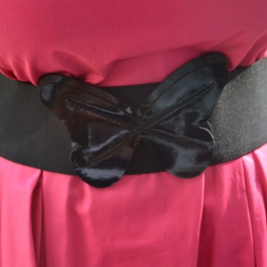 Rochie de culoare roz, model gogosar cu curea lata in talie - Img 6