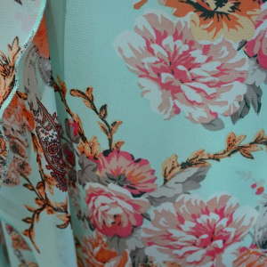 Rochie de culoare turcoaz, cu suprapunere de voal - Img 2