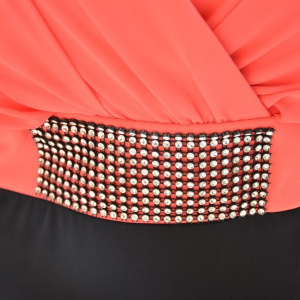 Rochie de nunta, frumoasa, eleganta, seria mare, negru cu corai - Img 2