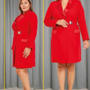 Rochie de ocazie nuanta de rosu cu acesoriu in talie - Img 2
