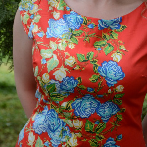 Rochie de primavara-vara, cu flori multicolore si croi drept - Img 3