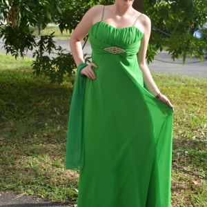 Rochie de seara deosebita, model simplu si rafinat, verde deschis - Img 5