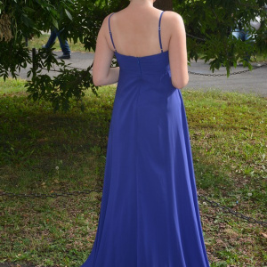 Rochie de seara inedita, model lung, elegant, de un albastru regal - Img 5
