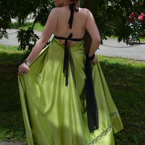 Rochie de seara lunga, feminina, pe culoare verde deschis - Img 5