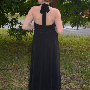 Rochie de seara, lunga, model special, design aparte, pe negru - Img 5