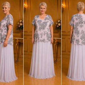 Rochie de vara culoare de pudra cu imprimeu gri - Img 2