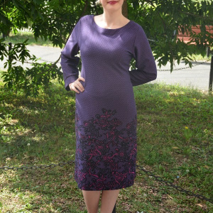 Rochie de zi, de culoare mov, croi moderrn - Img 2