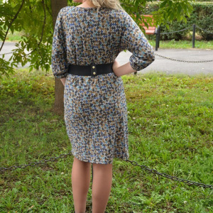 Rochie de zi de primavara, toamna, design de carouri multicolore - Img 4