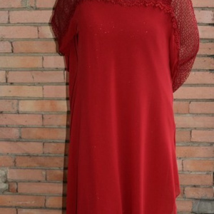Rochie deosebita de ocazie, marsala, cu voal si dantela, lucioasa - Img 4